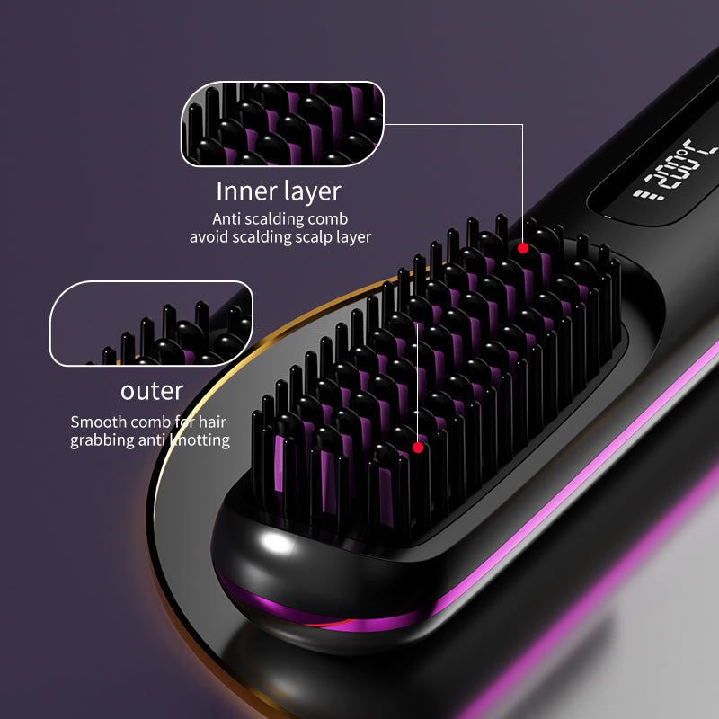 Wireless straight hair comb