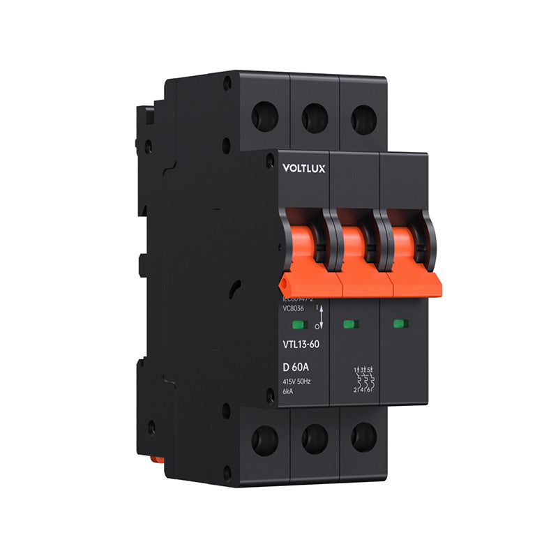 Dual Mount 13mm MCBs 5-60A 3P( D curve)