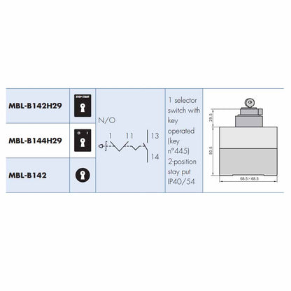 control Switch- selector switch with  key