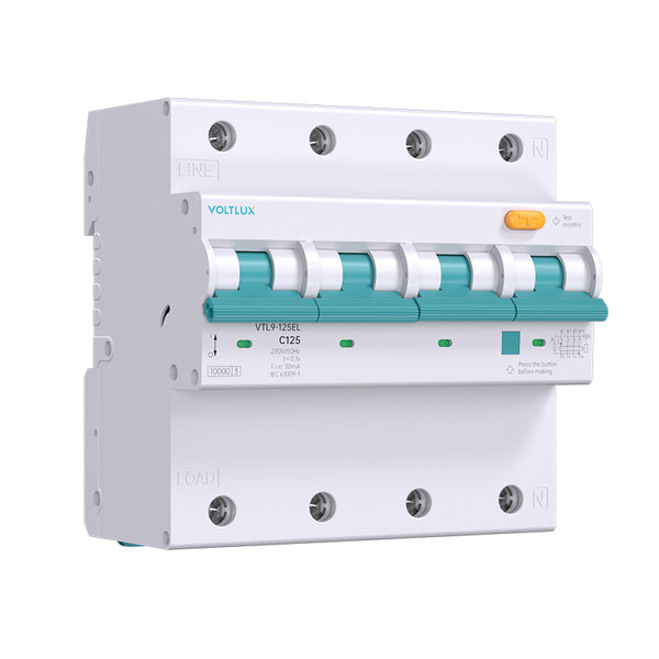 80A,100A,125A RCBO 3P+N