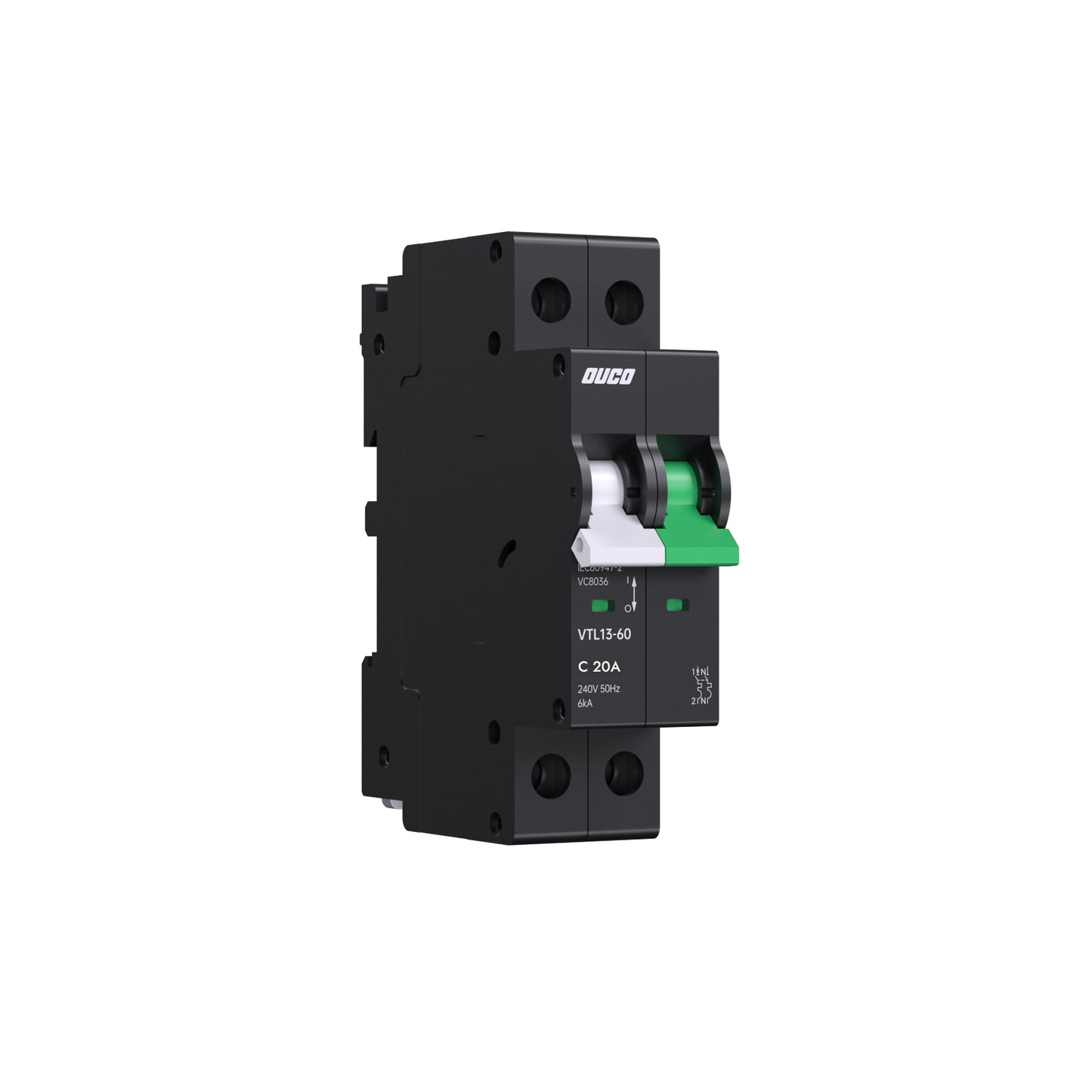 Dual Mount 13mm MCBs -63A 1P/2P/3P/4P（C curve）