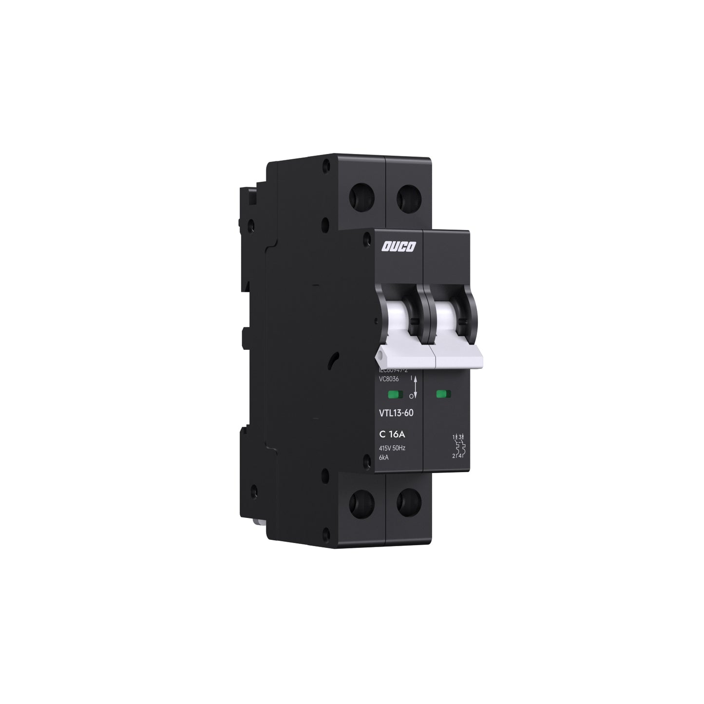 Dual Mount 13mm MCBs -63A 1P/2P/3P/4P（C curve）