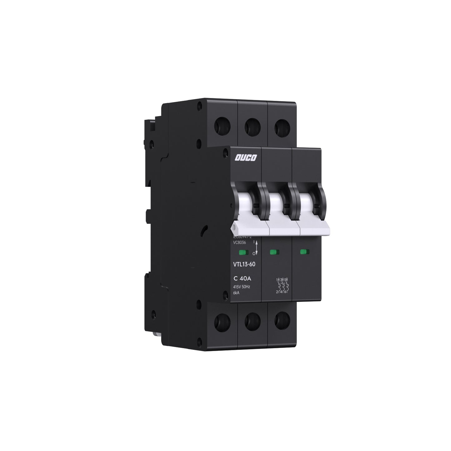 Dual Mount 13mm MCBs -63A 1P/2P/3P/4P（C curve）