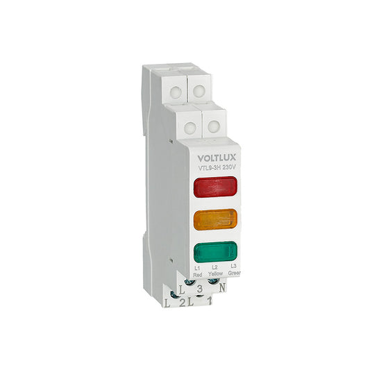 3 Indicator Lights for 3 Phase Supply (18mm)