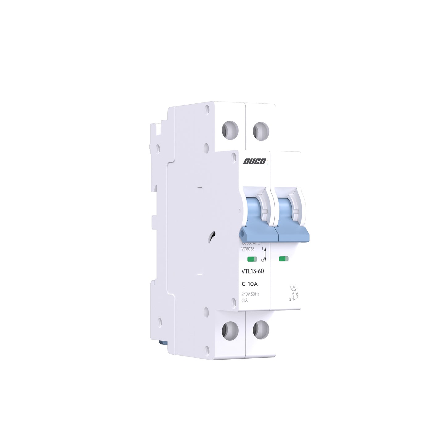 Dual Mount 13mm MCBs 63A 1P/2P/3P/4P（C curve）