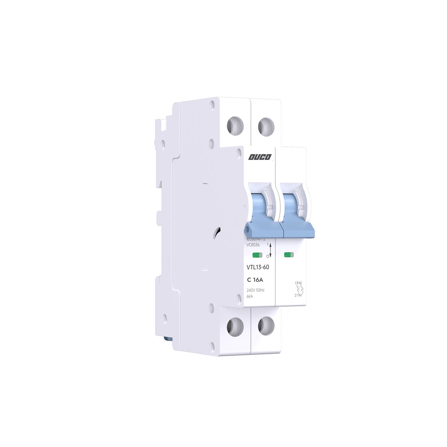 Dual Mount 13mm MCBs 63A 1P/2P/3P/4P（C curve）