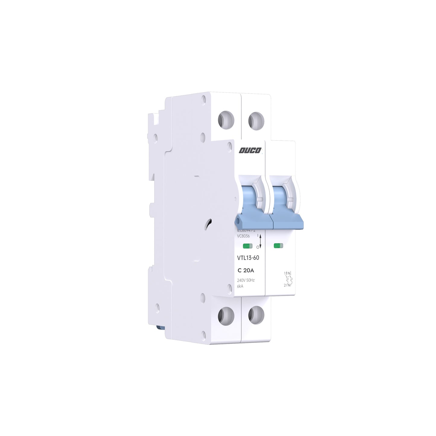 Dual Mount 13mm MCBs 63A 1P/2P/3P/4P（C curve）