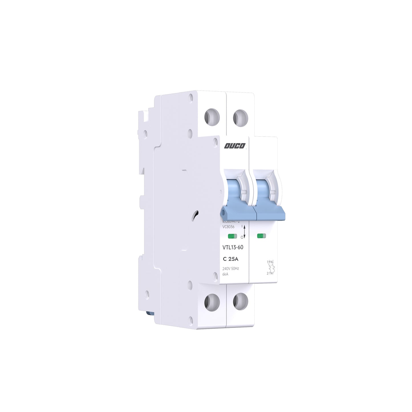 Dual Mount 13mm MCBs 63A 1P/2P/3P/4P（C curve）