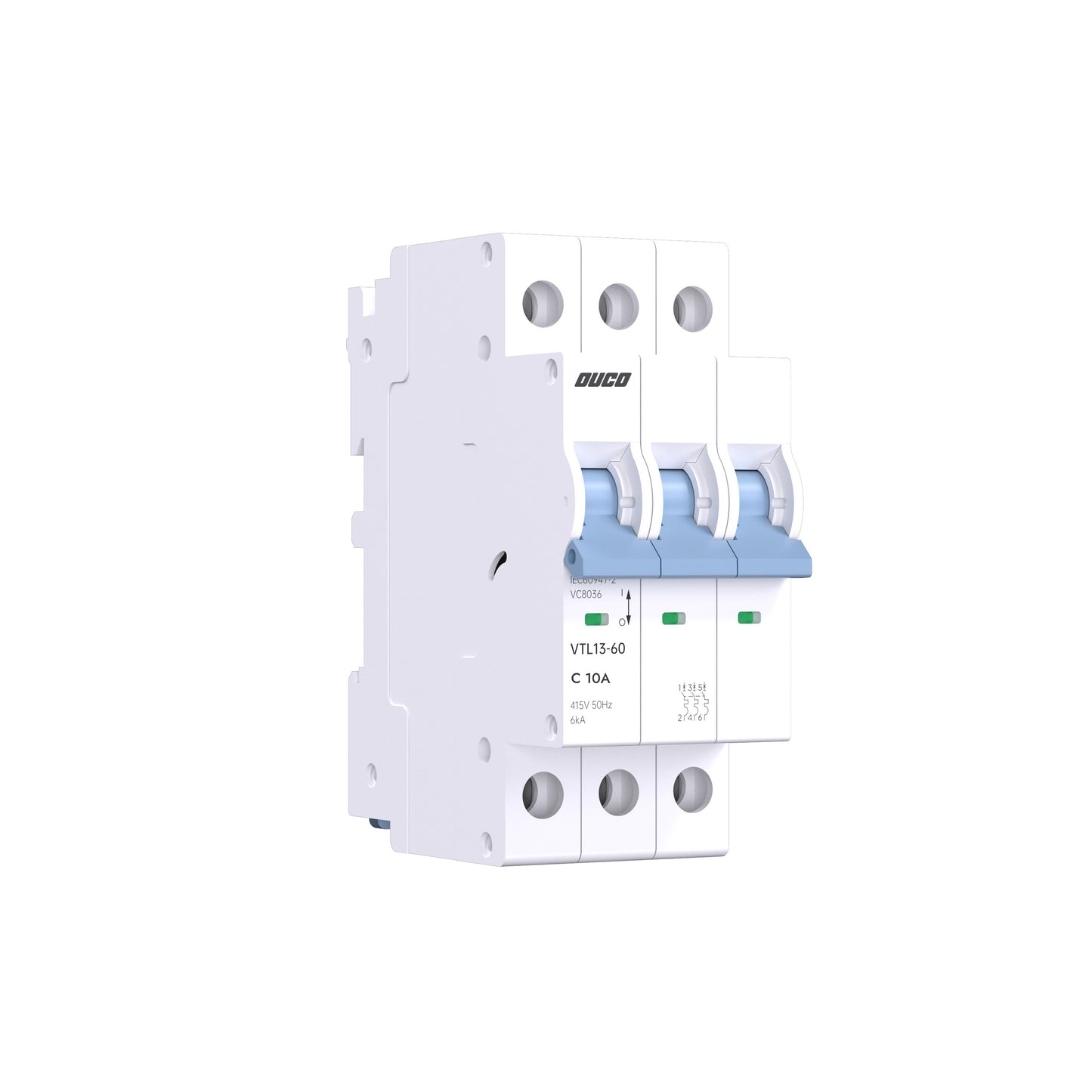 Dual Mount 13mm MCBs 63A 1P/2P/3P/4P（C curve）