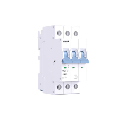 Dual Mount 13mm MCBs 63A 1P/2P/3P/4P（C curve）