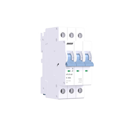 Dual Mount 13mm MCBs 63A 1P/2P/3P/4P（C curve）