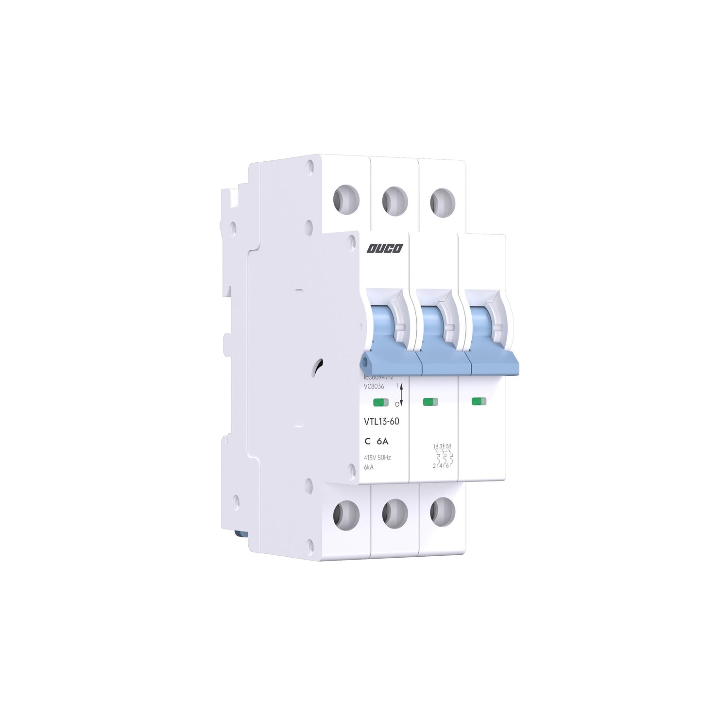 Dual Mount 13mm MCBs 63A 1P/2P/3P/4P（C curve）