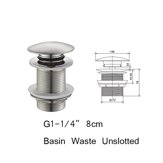 G1-1/4'' 8mm Basin Waste Pop In Unslotted