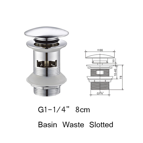 G1-1/4'' 8mm Basin Waste Pop In Slotted